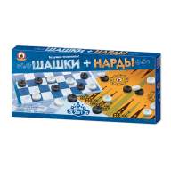 Настольная игра &quot;Шашки + нарды&quot; 2 в 1 - Настольная игра "Шашки + нарды" 2 в 1